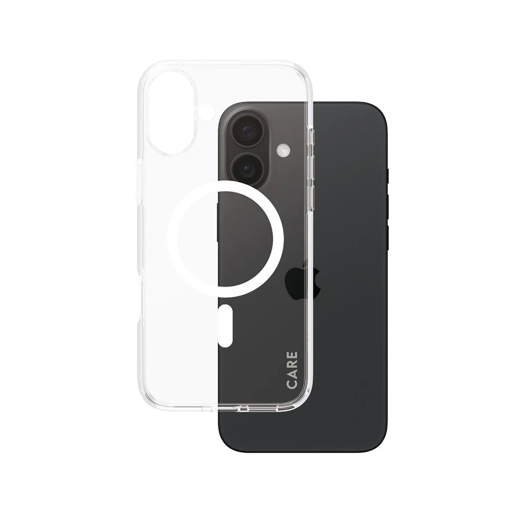 غطاء حماية CARE by PanzerGlass الرائد – أبيض مع MagSafe – لجهاز Apple iPhone 16 Plus (6.7″)