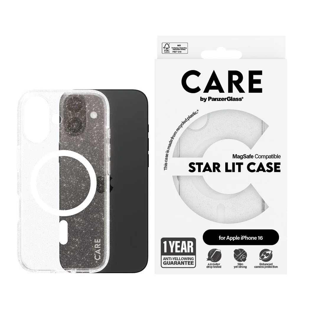 غطاء حماية CARE الرائد المزود بإضاءة نجمة مع MagSafe – Apple iPhone 16 (6.1″)