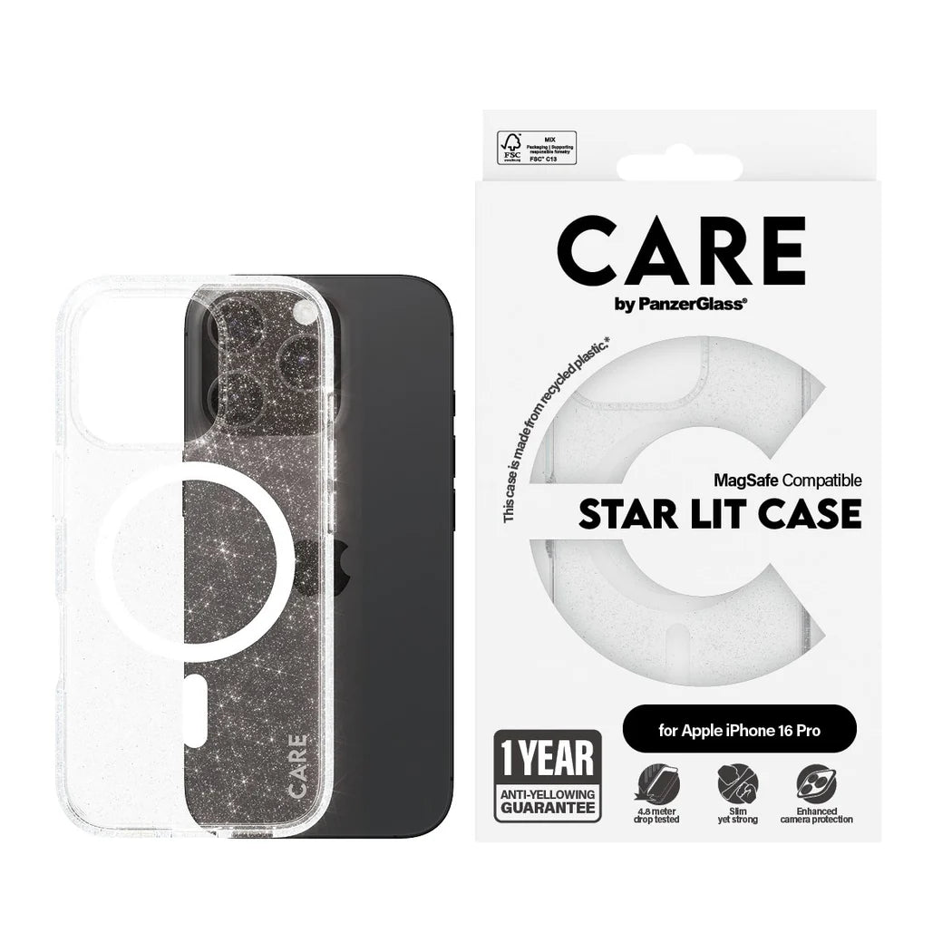 غطاء حماية CARE الرائد المزود بإضاءة النجوم من MagSafe – لجهاز Apple iPhone 16 Pro Max (6.9 بوصة)
