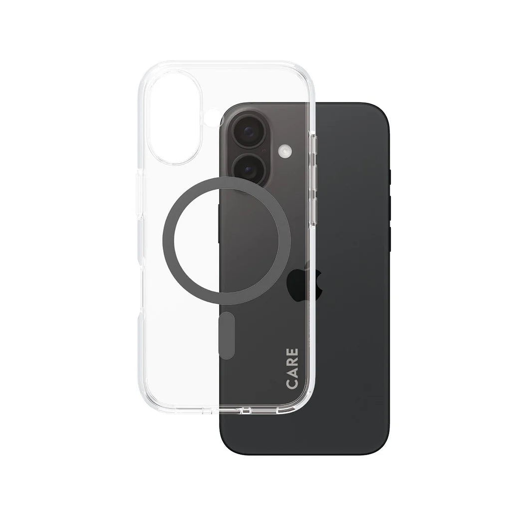 غطاء حماية CARE by PanzerGlass الرائد – أسود مع MagSafe – لجهاز Apple iPhone 16 (6.1″)