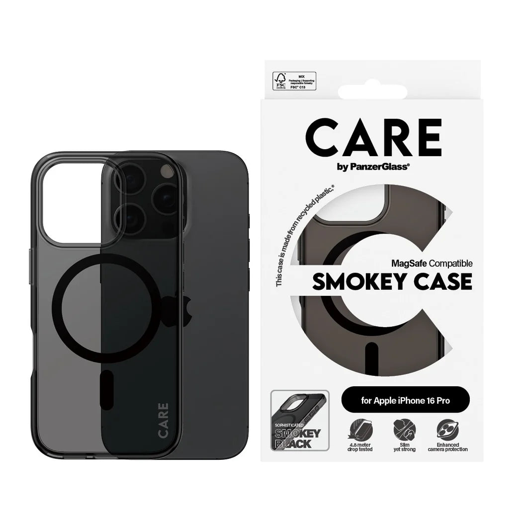 جراب CARE by PanzerGlass الرائد – Smokey (Urban Combat) مع MagSafe – Apple iPhone 16 Pro (6.3″)