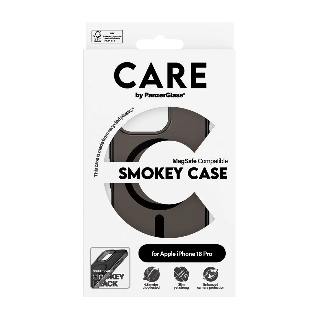 جراب CARE by PanzerGlass الرائد – Smokey (Urban Combat) مع MagSafe – Apple iPhone 16 Pro (6.3″)