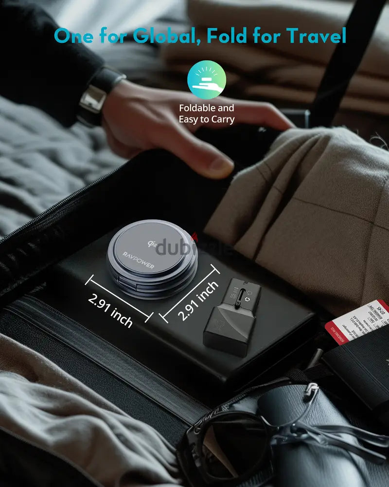 RavPower Premium Foldable Magnetic 3in1 Charging Station -RP-WC1008 - Gray