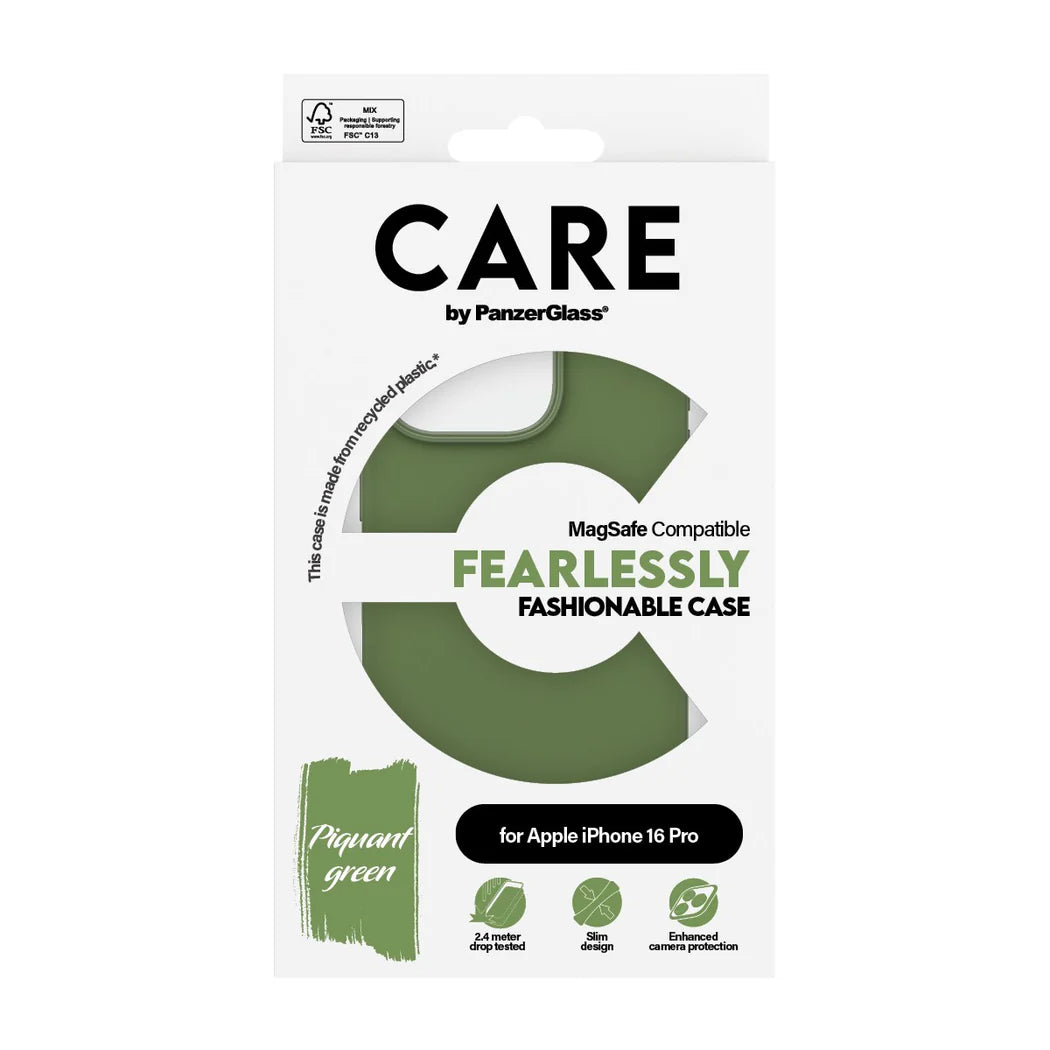 PanzerGlass CARE Fashion Green with MagSafe iPhone 16 Pro Case