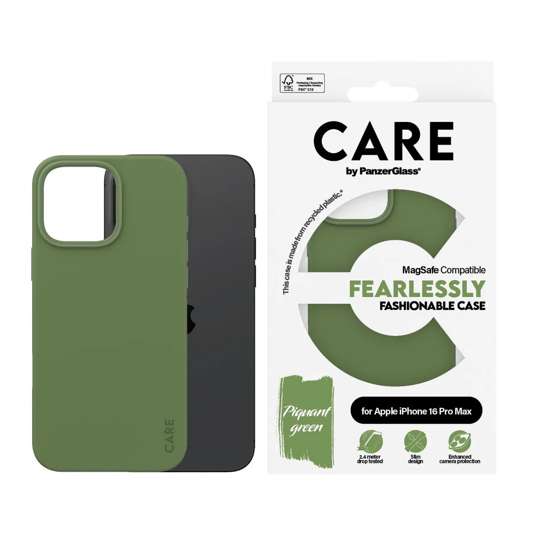PanzerGlass CARE Fashion Green with MagSafe iPhone 16 Pro Max Case