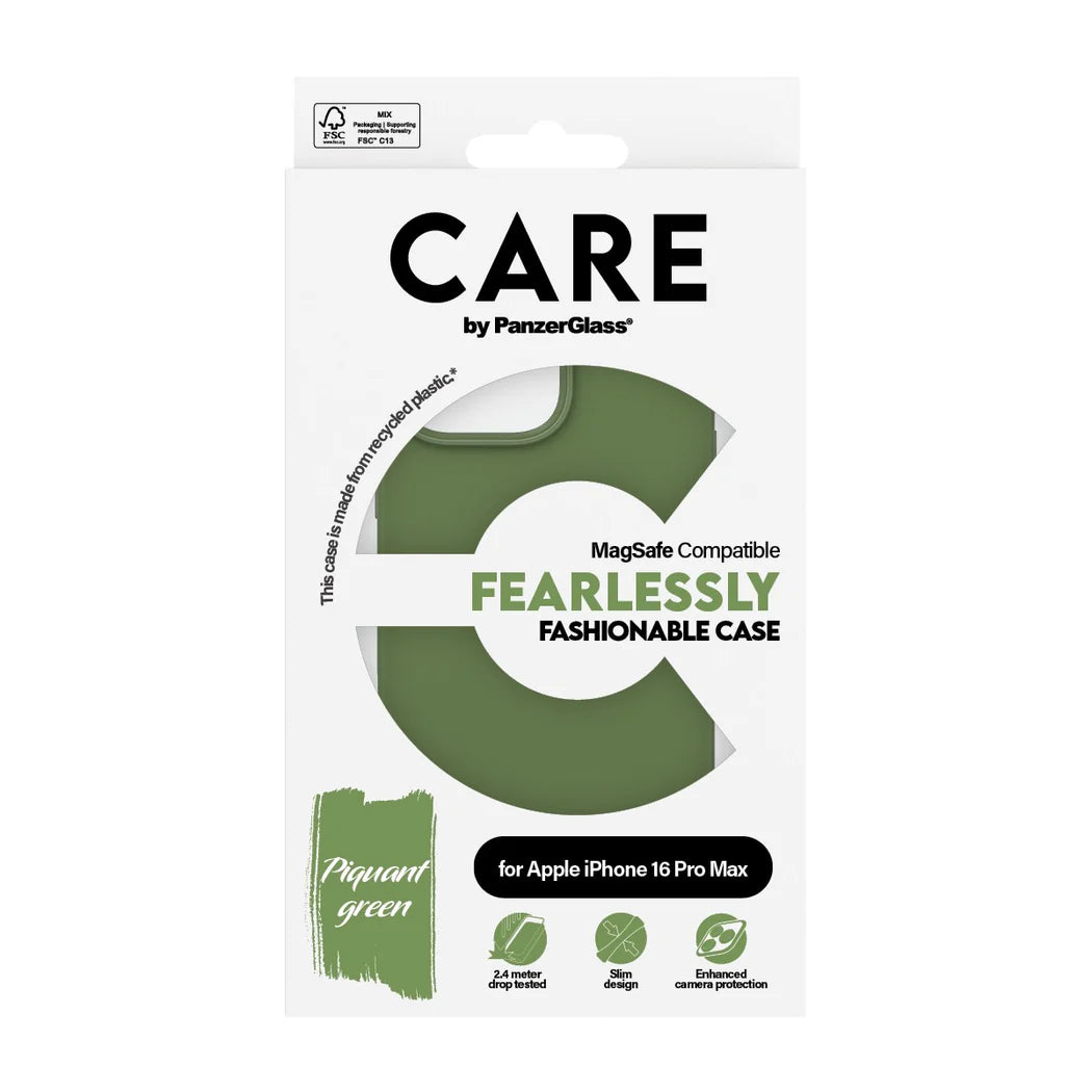 PanzerGlass CARE Fashion Green with MagSafe iPhone 16 Pro Max Case