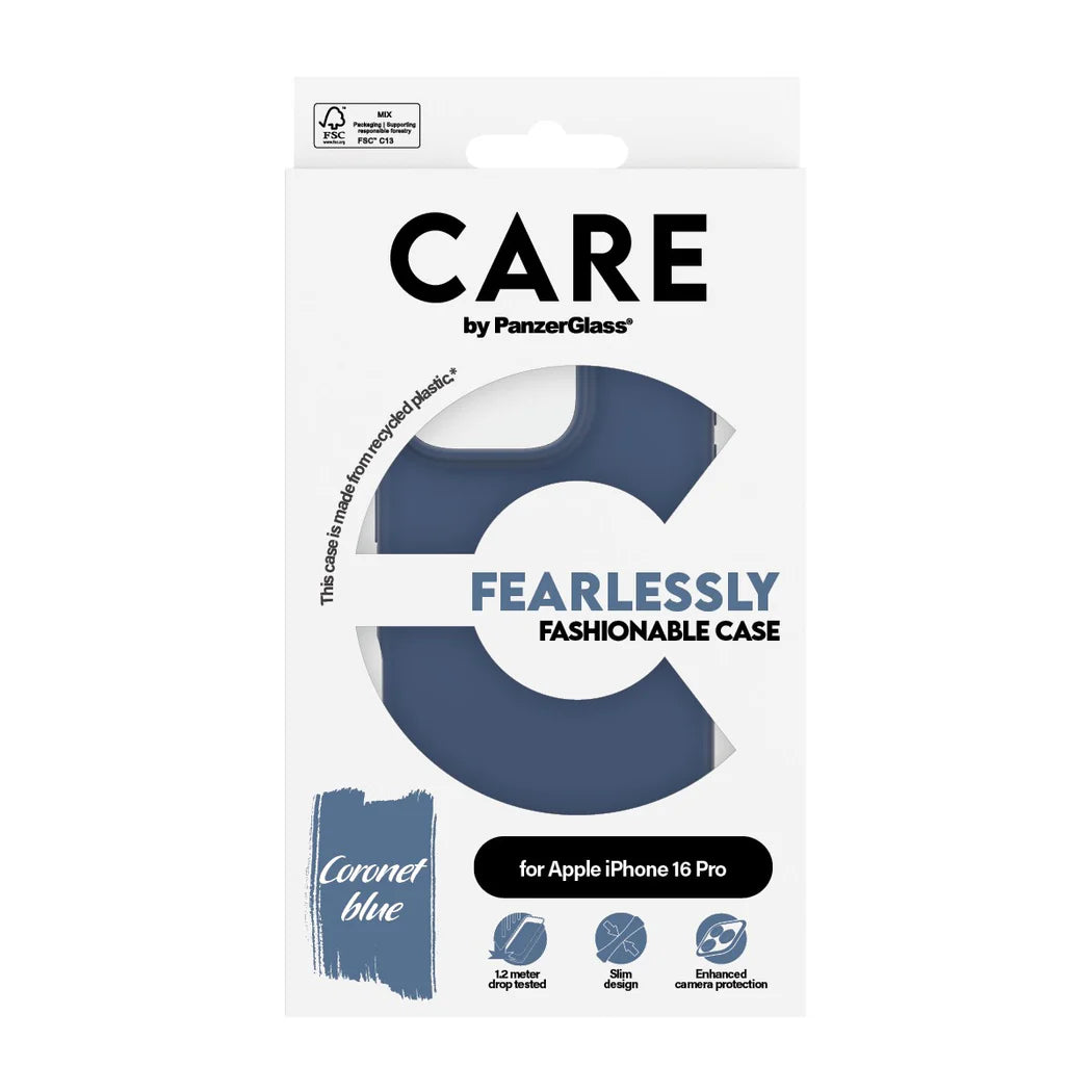 PanzerGlass® CARE Fashion Blue iPhone 16 Pro Case