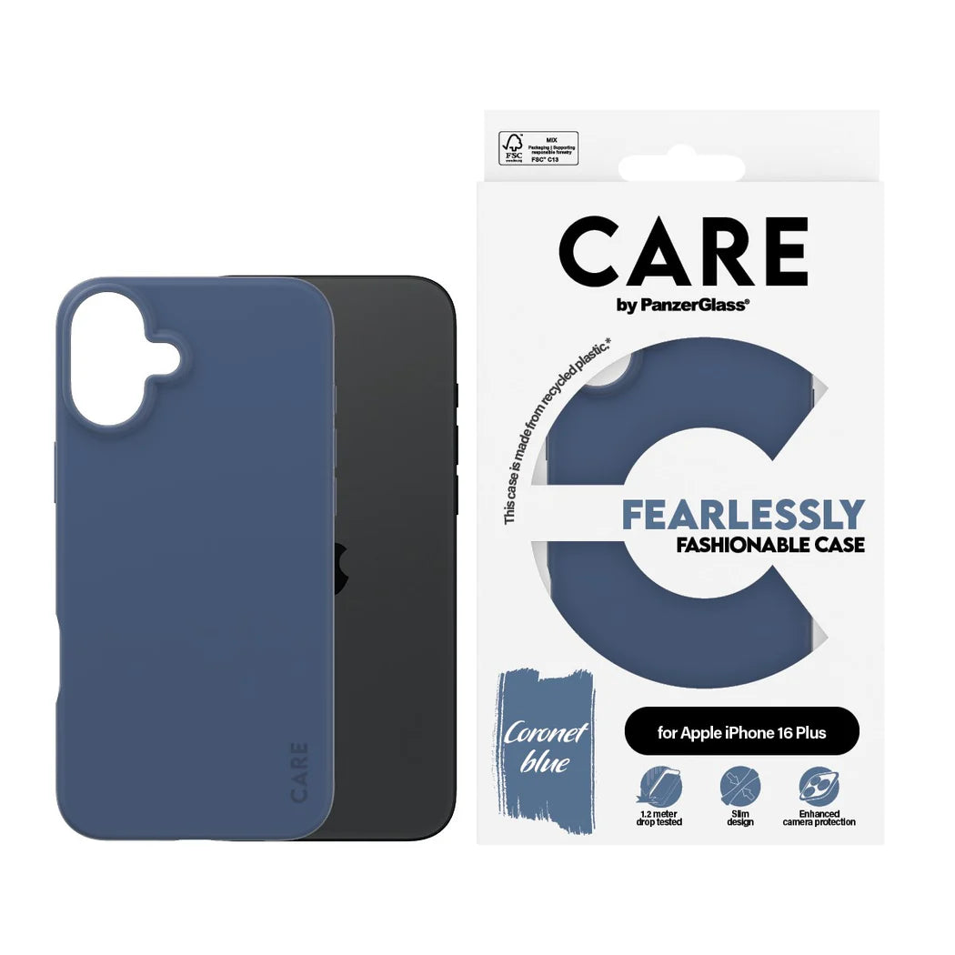 PanzerGlass® CARE Fashion Blue iPhone 16 Plus Case