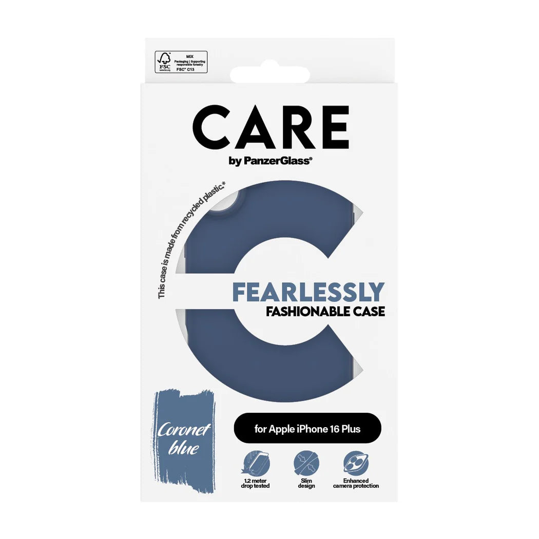 PanzerGlass® CARE Fashion Blue iPhone 16 Plus Case