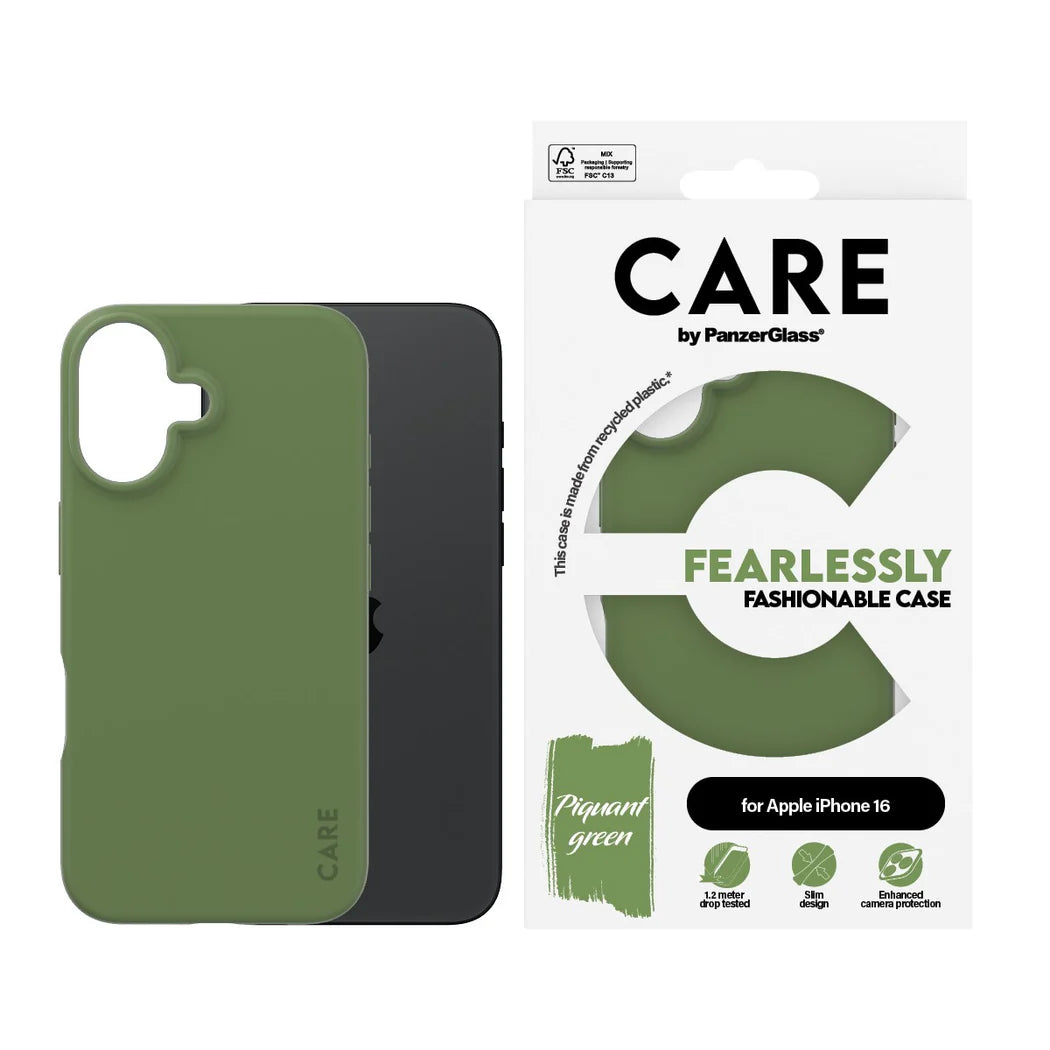 PanzerGlass® CARE Fashion Green iPhone 16 Case