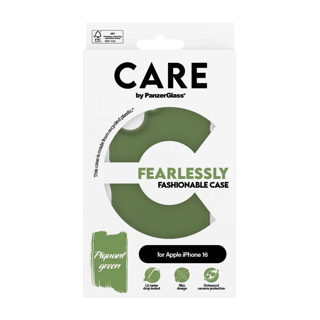 PanzerGlass® CARE Fashion Green iPhone 16 Case