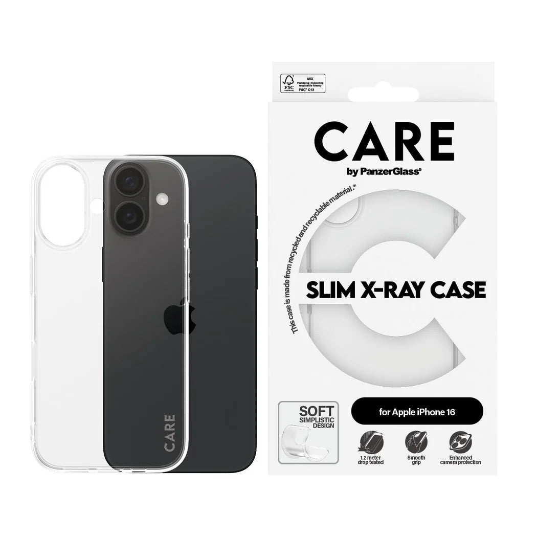 PanzerGlass® CARE Fashion X-Ray Soft Basic iPhone 16 Transparent Case