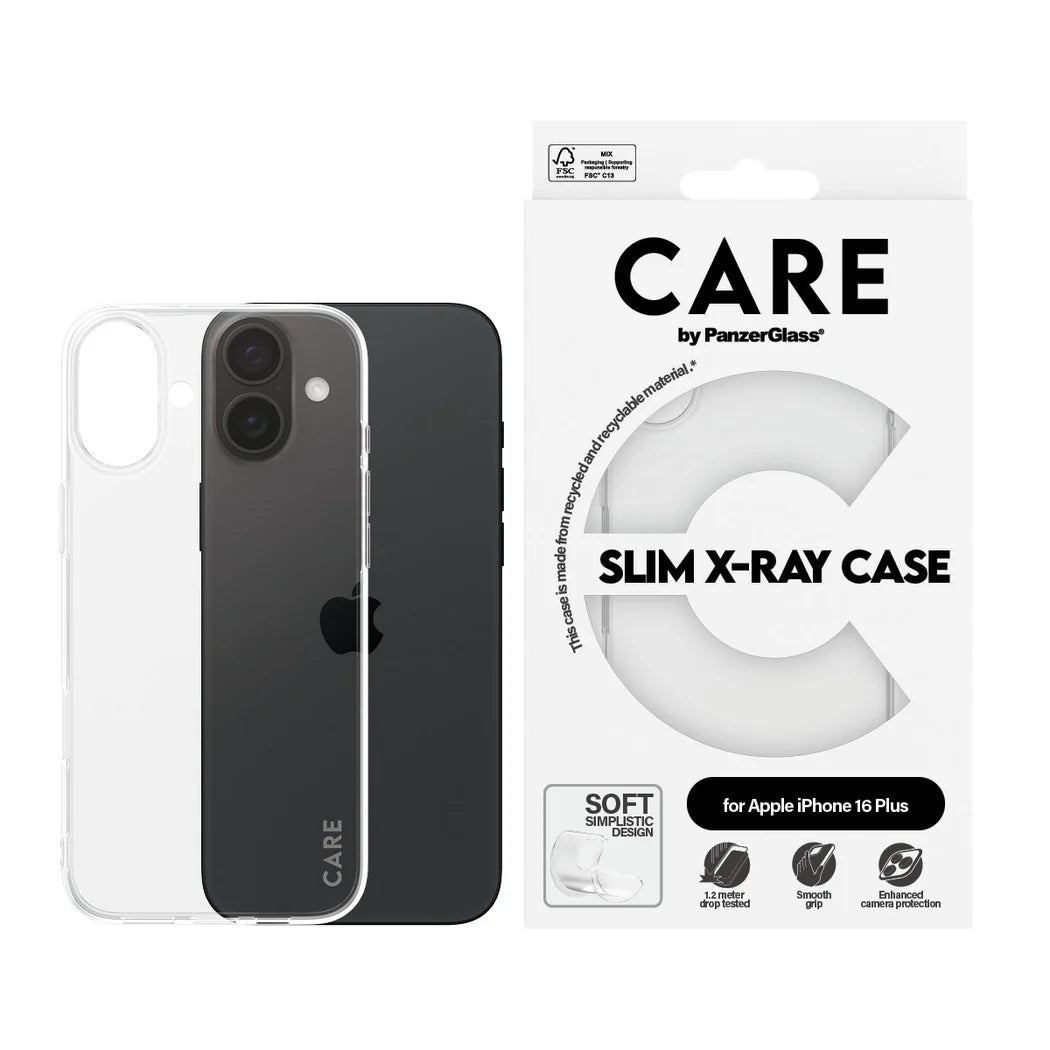 PanzerGlass® CARE Fashion X-Ray Soft Basic iPhone 16 Plus Transparent Case