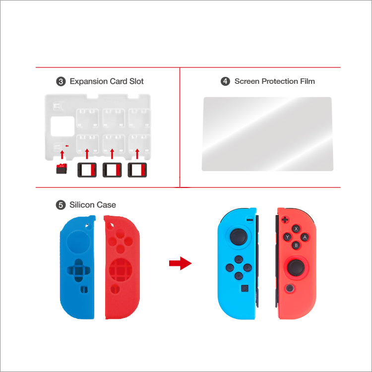 DOBE TNS-1749 7-in-1 Protective Kit for Nintendo Switch
