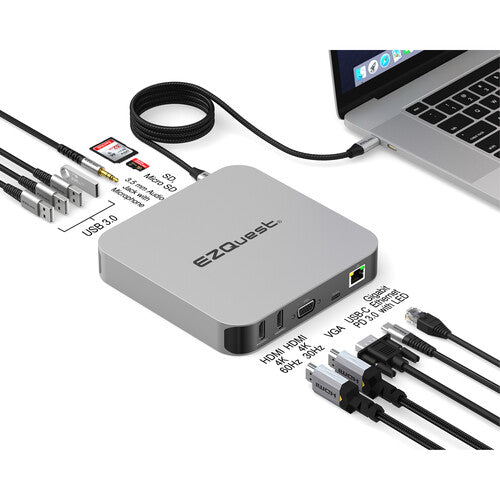 موزع الوسائط المتعددة EZQuest Ultimate Plus المزود بـ 12 منفذ USB من النوع C