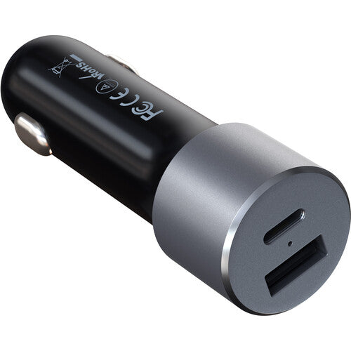 Satechi 72W USB Type-C/USB Type-A Dual-Port USB PD Car Charger (Space Gray)