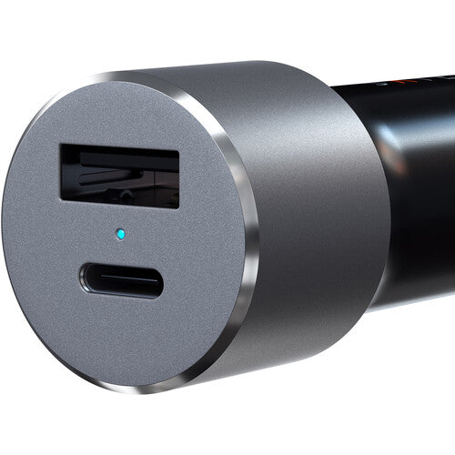 Satechi 72W USB Type-C/USB Type-A Dual-Port USB PD Car Charger (Space Gray)
