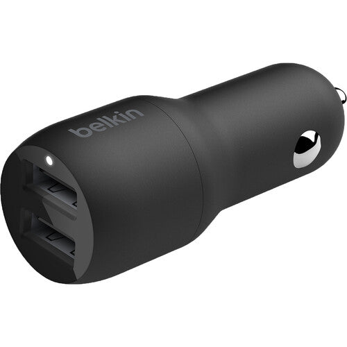 Belkin Dual Port USB-A Car Charger 4.8Amp 24W Black