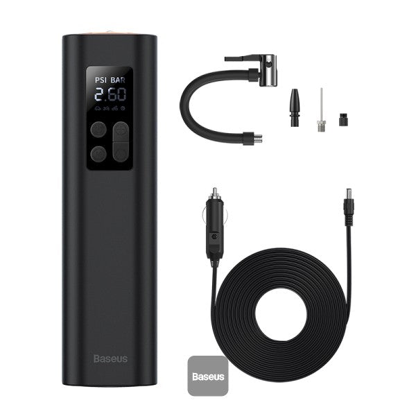 مضخة نفخ إطارات السيارات المحمولة باليد من Baseus Super Mini - ضاغط هواء - أسود