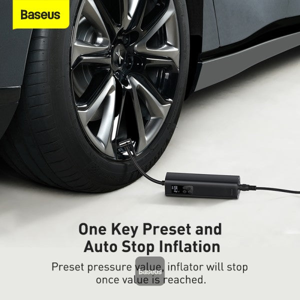 مضخة نفخ إطارات السيارات المحمولة باليد من Baseus Super Mini - ضاغط هواء - أسود