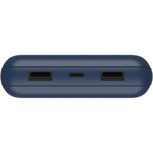 Belkin Portable Charger, USB C Power Bank 20000 mAh w/ 2 USB-A Ports, 15W w/ Type-A to Type-C Cable Blue