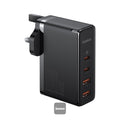 Baseus GaN5 Pro 100W 4 Port Fast Charger | 2 Type-C + 2 USB-A, UK Plug with 100W  1M - Black