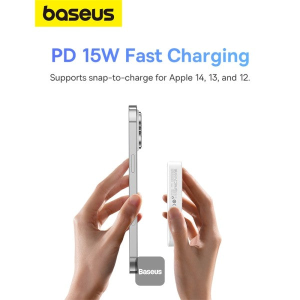شاحن Baseus Powerbank MagPro Magnetic 5000mAh 20W، MagSafe (أبيض)