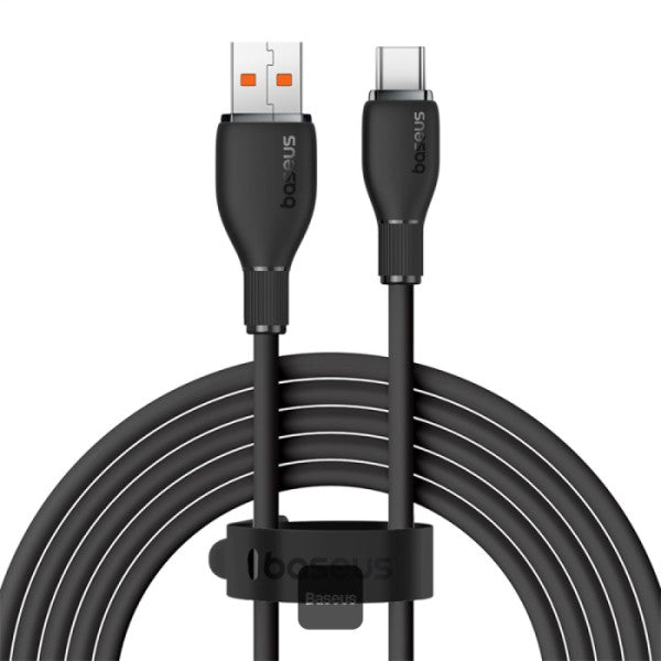 كابل شحن سريع من سلسلة Baseus Pudding من USB إلى Type-C بقوة 100 وات بطول 1.2 متر، أسود عنقودي