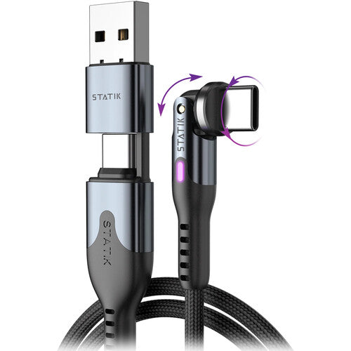 Statik PowerPivot Pro 100W USB-C to USB-C Charge Cable Black