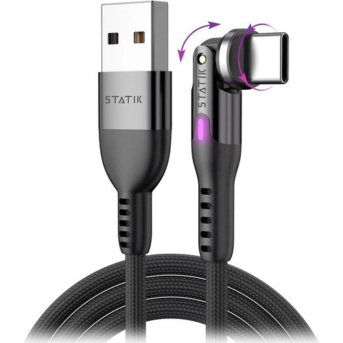 Statik PowerPivot USB-A to USB-C Charge Cable Black