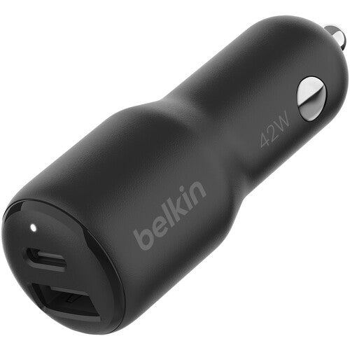 Belkin Boost Charge 42W Dual USB-C + USB-A Car Charger Black