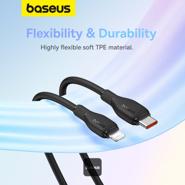 كابل Baseus Pudding Series 20W Type-C to Lightning - 1.2 متر، أسود