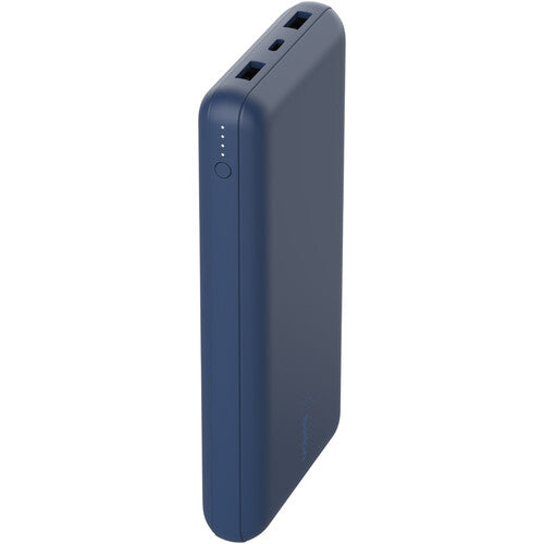Belkin Portable Charger, USB C Power Bank 20000 mAh w/ 2 USB-A Ports, 15W w/ Type-A to Type-C Cable Blue
