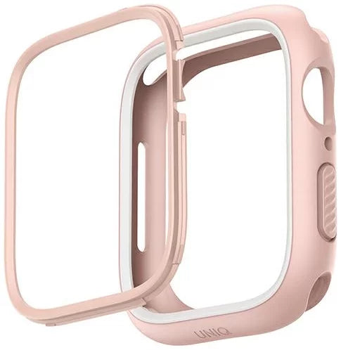 جراب UNIQ Moduo لساعة Apple Watch Series 4/5/6/7/8 / SE 44 / 45 مم أبيض وردي (UNIQ-45MM-MDPNKWHT) 