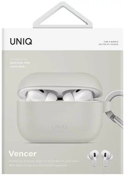 UNIQ case Vencer AirPods Pro 2 gen. Silicone chalk gray (UNIQ-AIRPODSPRO2-HUNGARY)