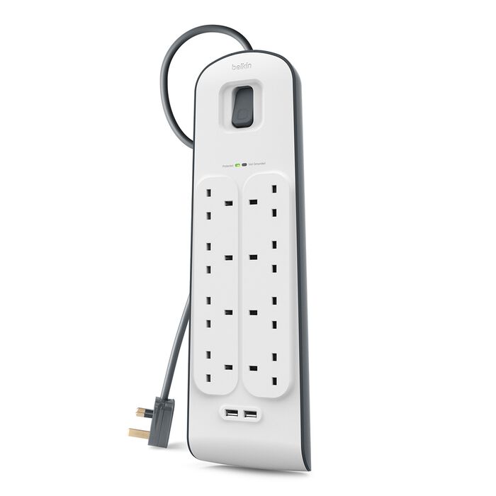 Belkin 2.4 Amp USB Charging 8-outlet Surge Protection Strip White