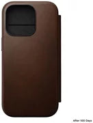 Nomad Modern Leather Folio, brown - iPhone 16 Pro