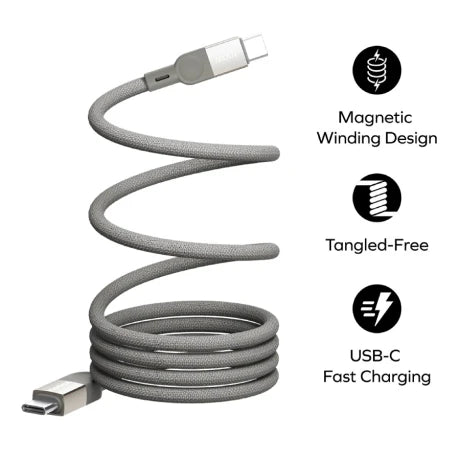 Momax Cable Mag Link USB-C To USB-C 100W Magnetic 2M Titanium