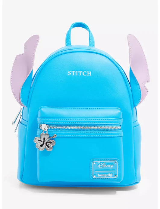 Loungefly Disney Stitch Minimalist Mini Backpack – Faux Leather Compact Bag