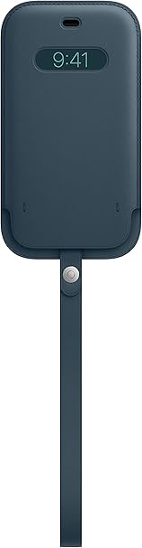 جراب جلدي لجهاز Apple iPhone 12 و12 Pro مع MagSafe - أزرق بلطيقي 