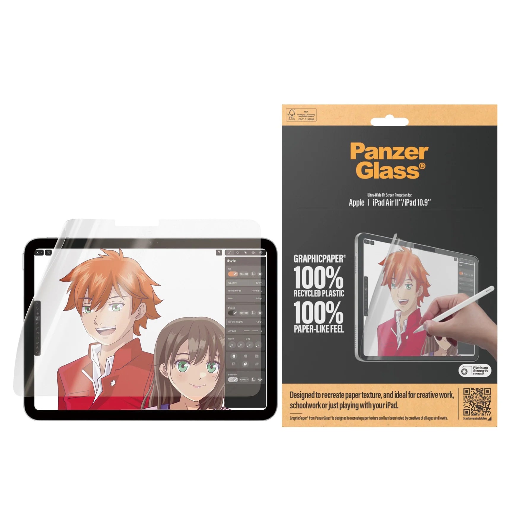 PanzerGlass® GraphicPaper® Ultra-Wide Fit Screen Protector – iPad Air 11″ & iPad 10.9″ (2022/2024/2025) Crystal‑Clear