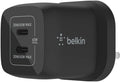 شاحن حائط Belkin Boost Charge Pro ثنائي USB-C Gan مع PPS 45W أسود 