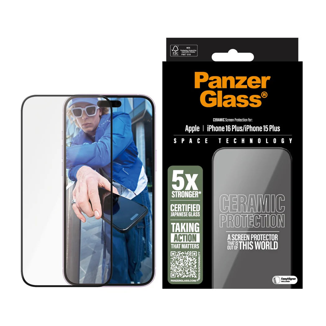 PanzerGlass® Ceramic Screen Protector – iPhone 16 Plus & iPhone 15 Plus