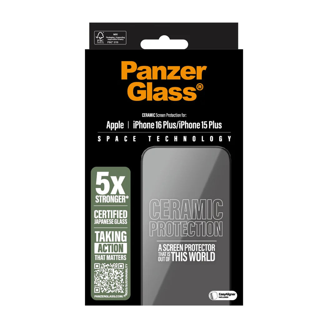 PanzerGlass® Ceramic Screen Protector – iPhone 16 Plus & iPhone 15 Plus