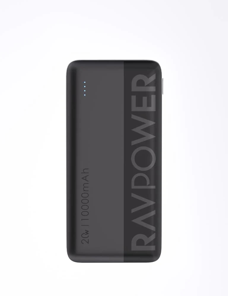 RavPower PD 20W 10000mAh 3-Port Power Bank, Fast Charging, Universal Compatibility - Black