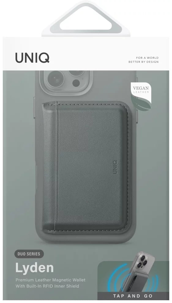 UNIQ Magnetic RFID wallet Lyden DS stand phone green (UNIQ-LYDENDSMW-LGRNIVY)