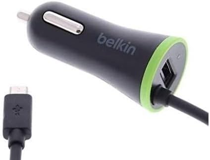 شاحن سيارة Belkin Boost-Up Micro USB بمنفذ USB أسود بقوة 17 وات و3.4 أمبير