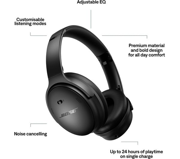 BOSE QuietComfort Wireless Bluetooth Noise-Cancelling Headphones - White Smoke