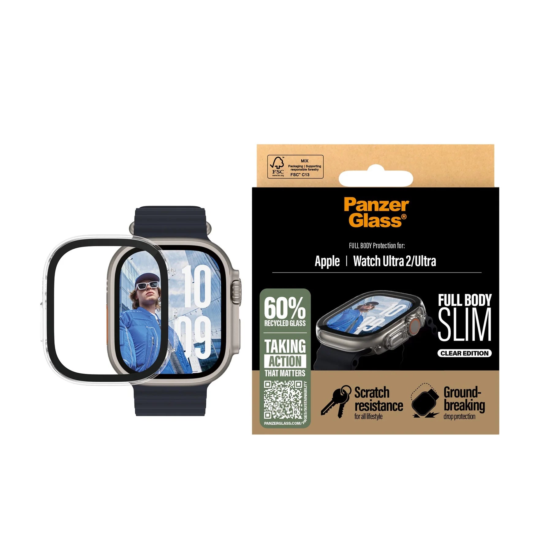 PG Apple Watch Ultra 2 Full Body Slim Transparent Case Clear