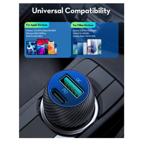 RAVPower PD Pioneer 49W 2 Port Car charger - Black